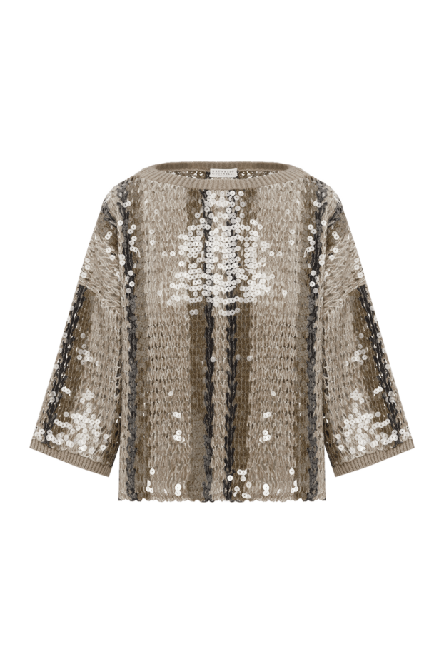 Brunello Cucinelli sequined jumper with round neck and 3/4 length sleeves 188437 - photo 1
