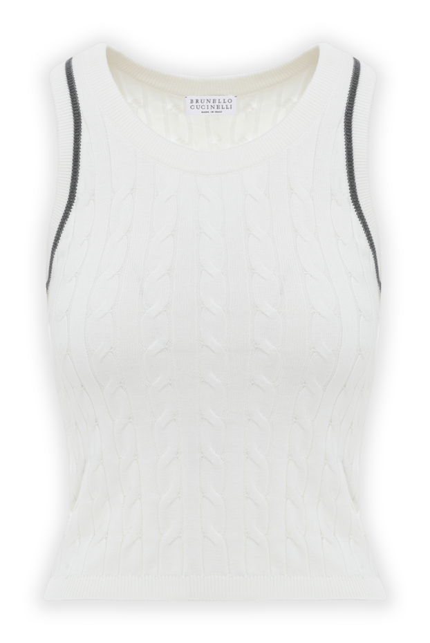 White cotton textured knit top - photo 1
