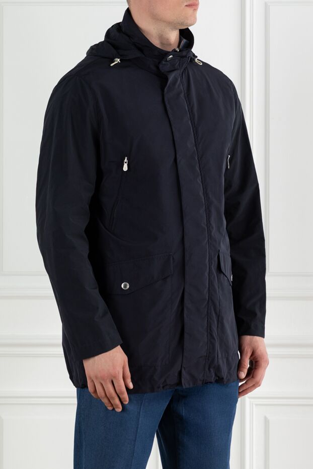 Brunello Cucinelli алынбалы қалпақшасы бар су өткізбейтін куртка көк 188674 - фото 3