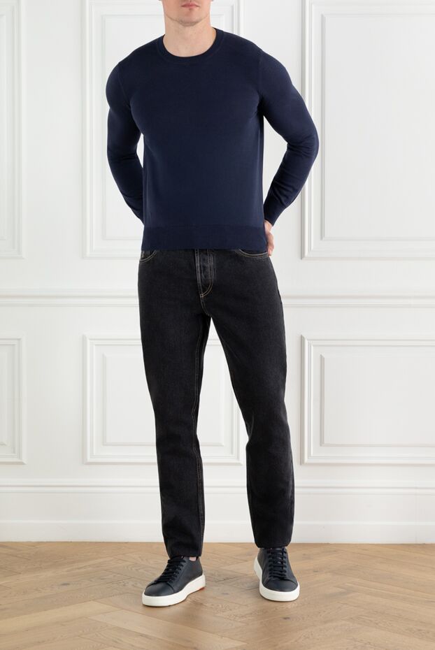 Brunello Cucinelli men's black five pocket cotton jeans 188684 - photo 2