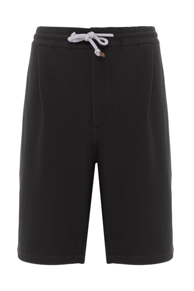 Brunello Cucinelli drawstring shorts with straight cut in black jersey 188691 - photo 1