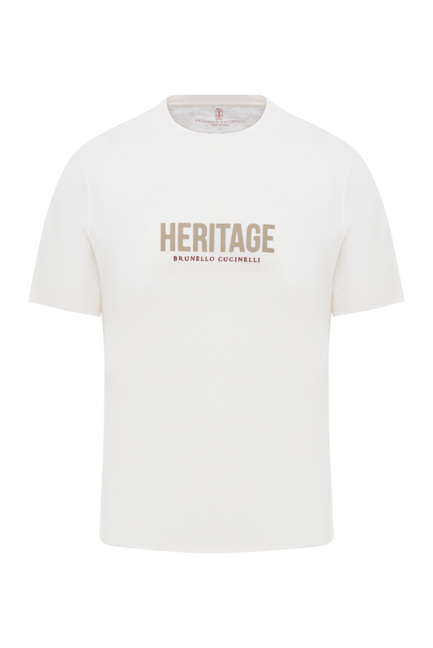 Brunello Cucinelli heritrage ақ мақта-матадан жасалған футболка 188721 - фото 1