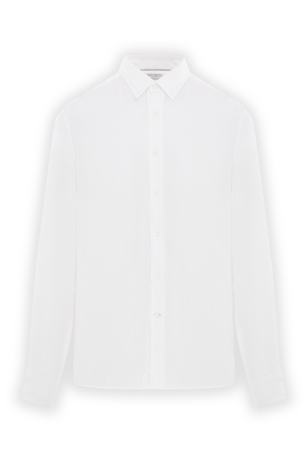 Brunello Cucinelli classic white linen shirt for men 188729 - photo 1