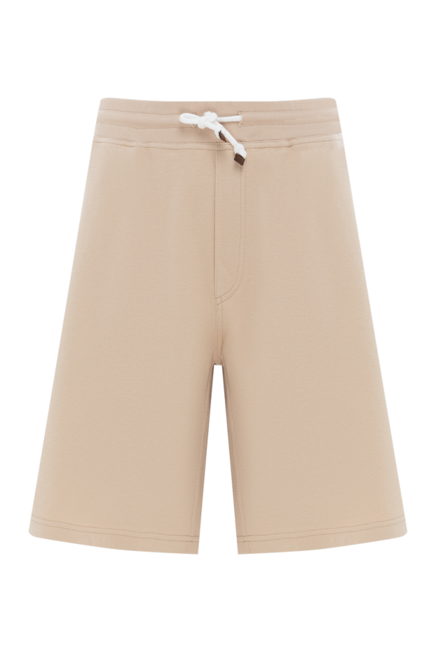 Brunello Cucinelli men's bermuda shorts with drawstring, beige, cotton 188786 - photo 1