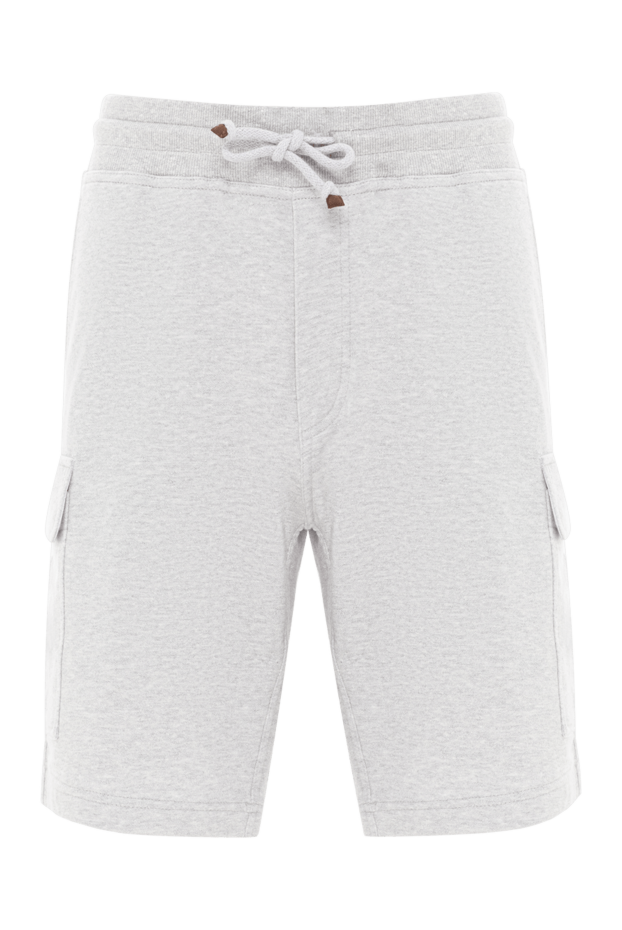 Brunello Cucinelli cotton and linen bermuda shorts with cargo pockets gray 188787 - photo 1