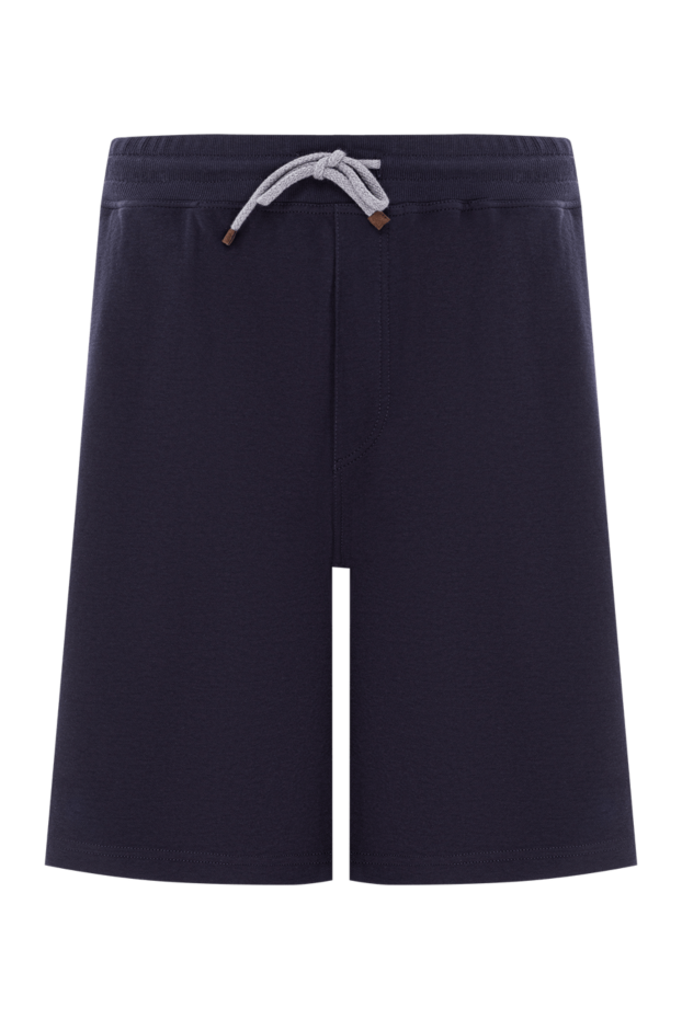 Brunello Cucinelli cotton blue shorts with elastic waistband and back flaps 188789 - photo 1