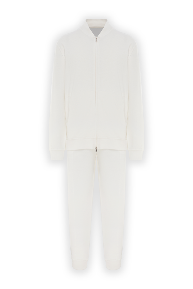 Brunello Cucinelli white cotton tracksuit with zip 188811 - photo 1