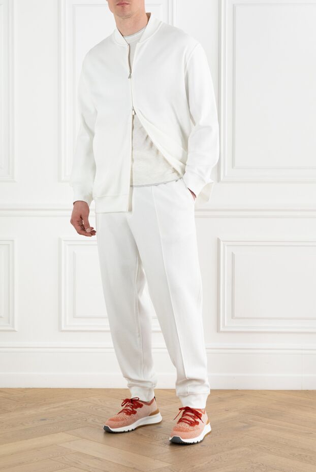 Brunello Cucinelli white cotton tracksuit with zip 188811 - photo 2
