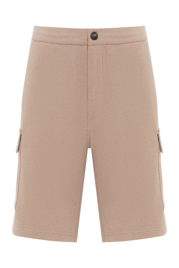 Brunello Cucinelli beige men's cotton bermuda shorts with leg pockets 188816 - photo 1