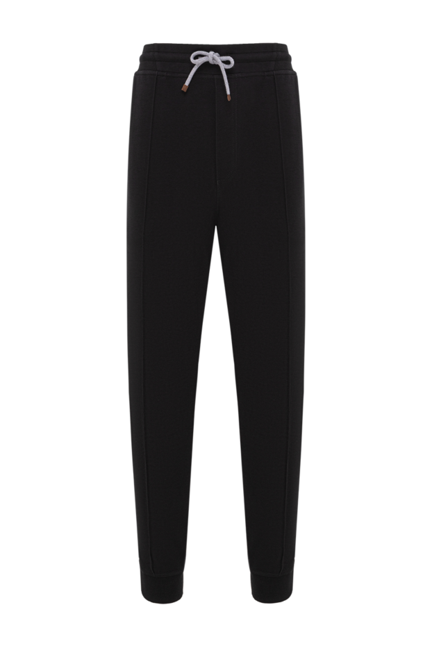 Brunello Cucinelli men's black sweatpants with elastic waistband 188834 - photo 1