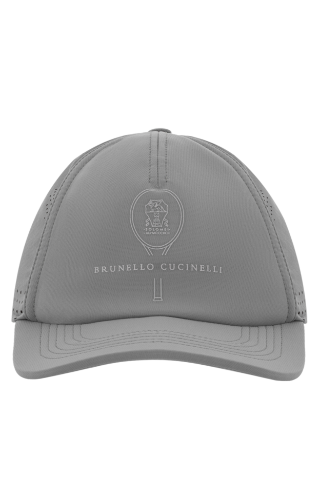 Brunello Cucinelli легкая спортивная кепка с перфорацией и надписью серая
188843 - фото 1