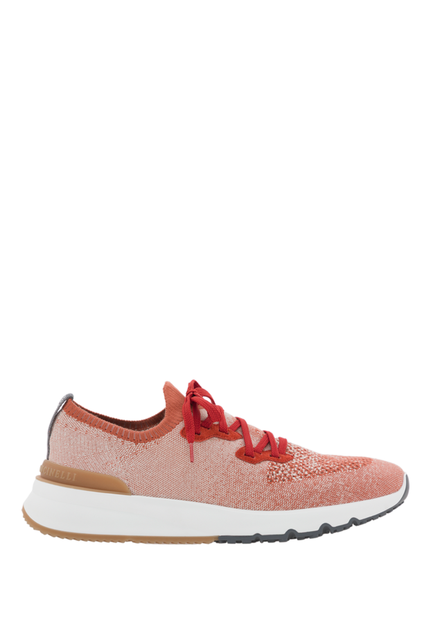 Brunello Cucinelli chiné elastic knit sneakers red 188846 - photo 1