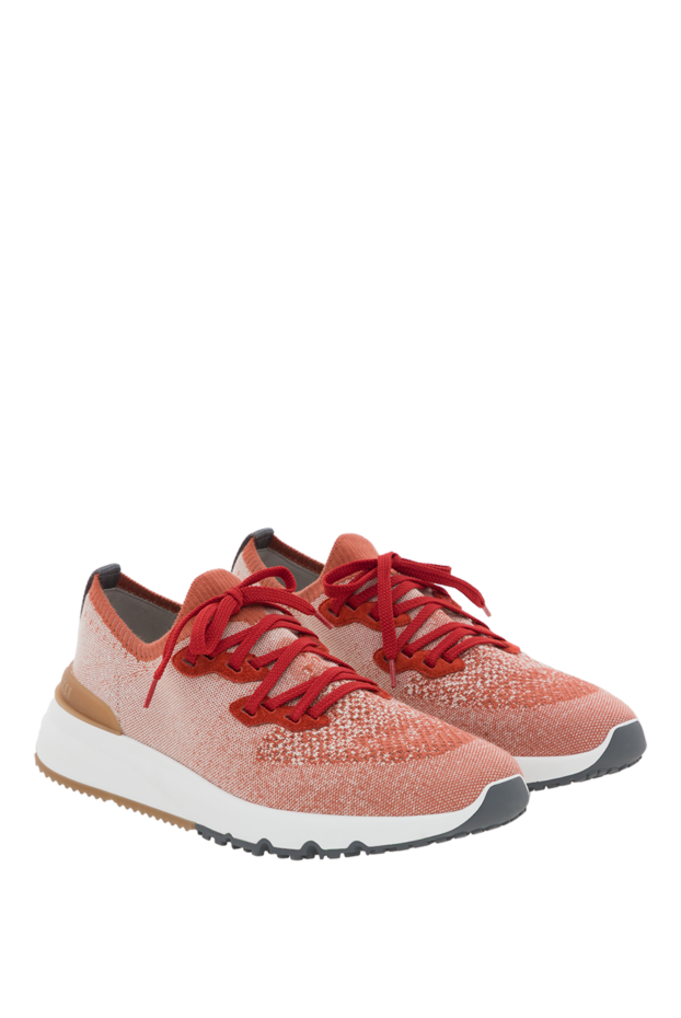Brunello Cucinelli chiné elastic knit sneakers red 188846 - photo 3