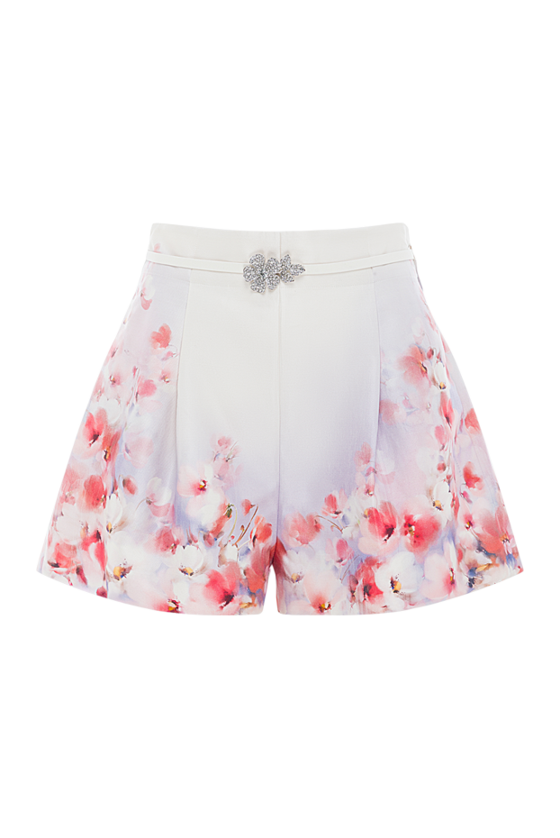Zimmermann короткие шорты crush flat front из шелка и хлопка с высокой талией 188852 - фото 1