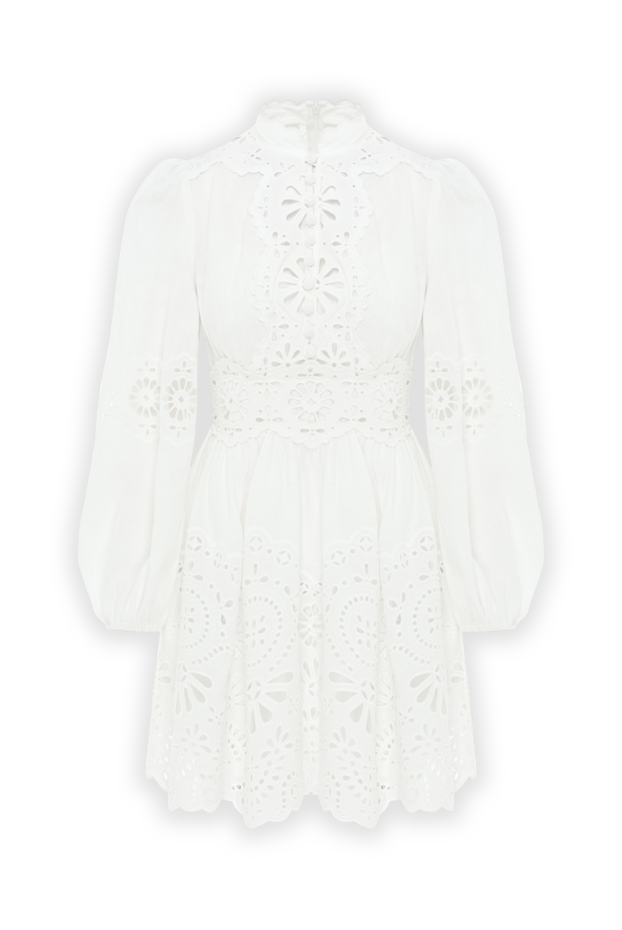 Zimmermann acacia broderie ақ зығырдан жасалған шағын көйлек 188864 - фото 1