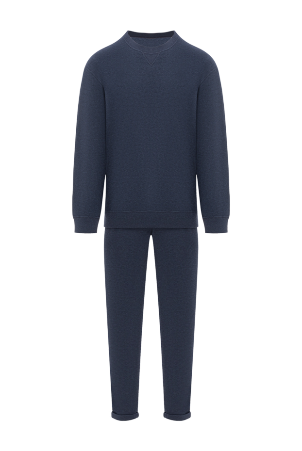 Brunello Cucinelli men's midnight blue knit suit made of soft cotton 188894 - photo 1