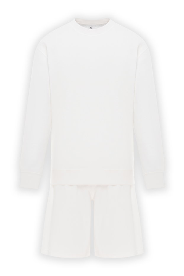 Brunello Cucinelli snow-white tracksuit with shorts made of lightweight cotton jersey 188896 - photo 1