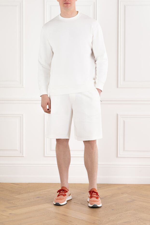 Brunello Cucinelli snow-white tracksuit with shorts made of lightweight cotton jersey 188896 - photo 2