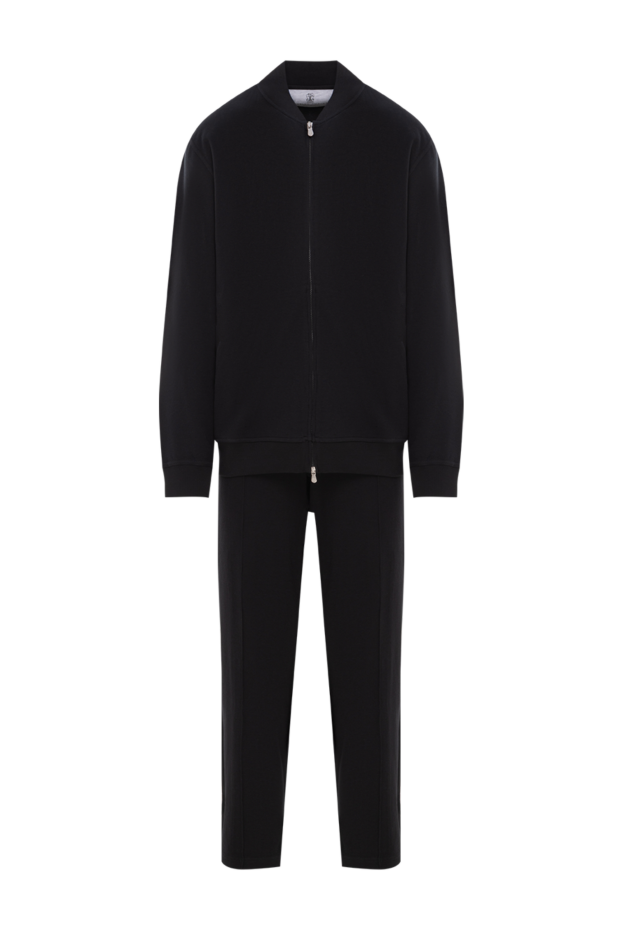 Brunello Cucinelli men's black knitted suit with zipper and joggers 188900 - photo 1