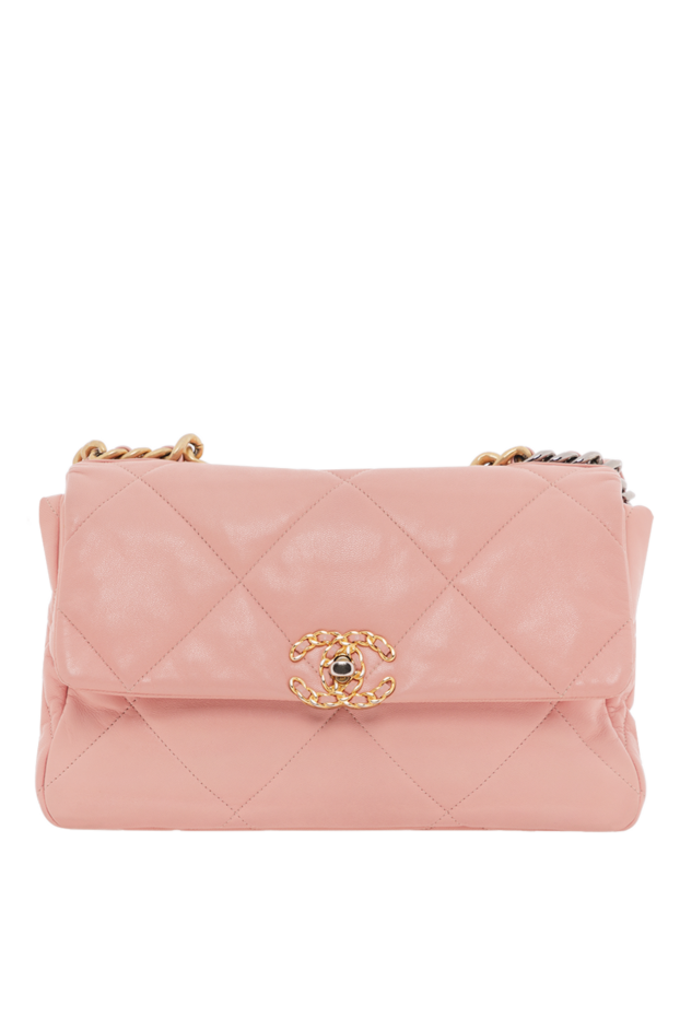 Chanel розовая стеганая сумка из овчины chanel 19 flap на цепочке 188902 - фото 1