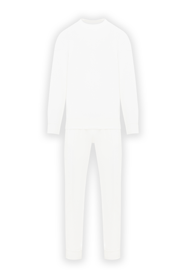 White knitted suit with joggers and a sweatshirt without decoration - photo 1