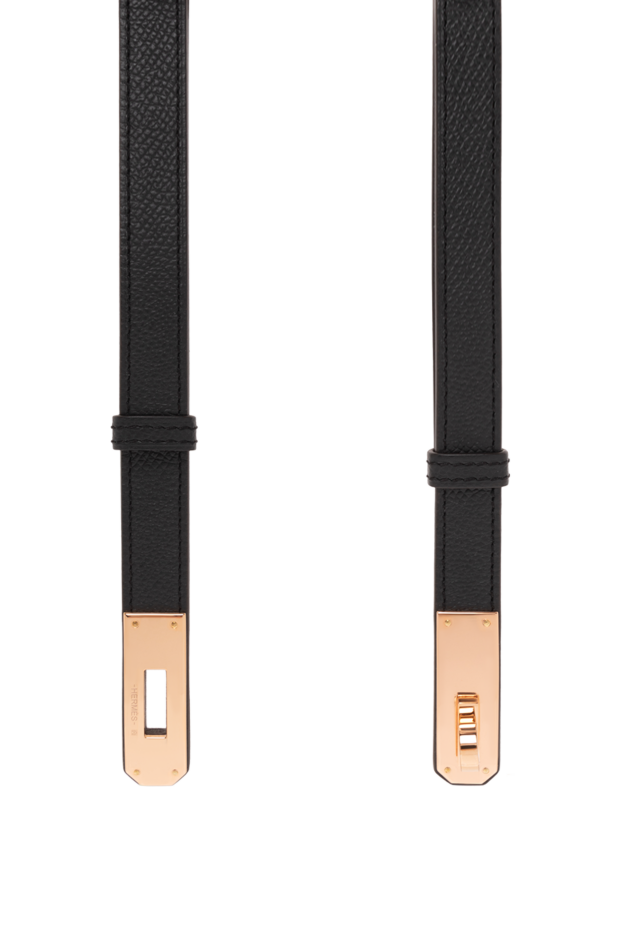 Hermes epsom бұзау терісінен жасалған қызғылт келли тоғасы бар былғары белбеу 18 қара 188921 - фото 3