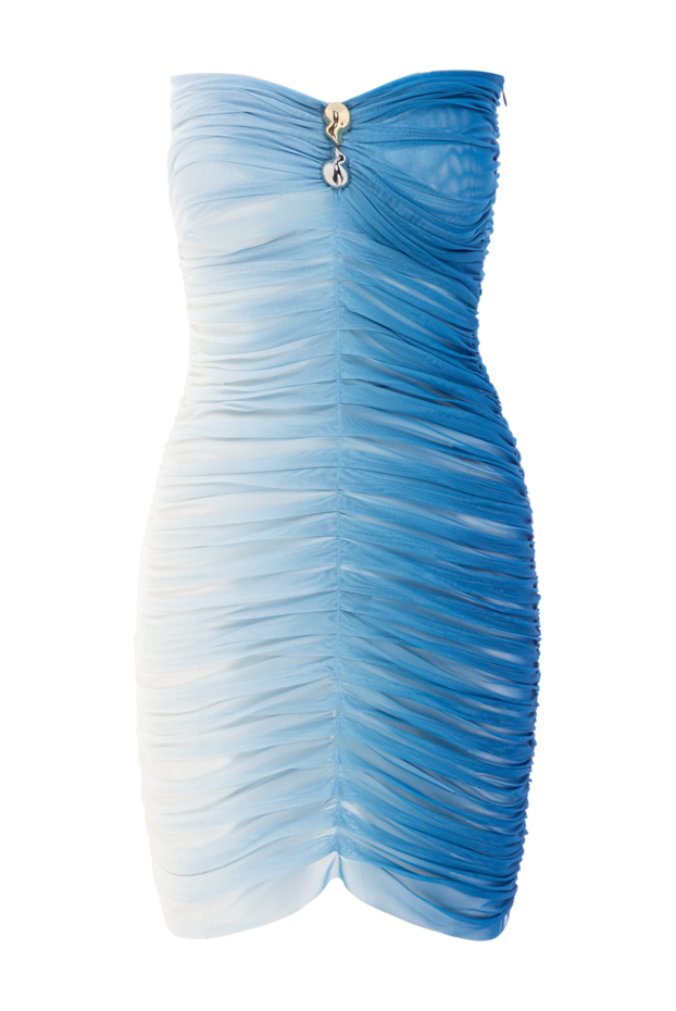 Moeva marsiela blue optical draped bandeau mini dress 188945 - photo 1