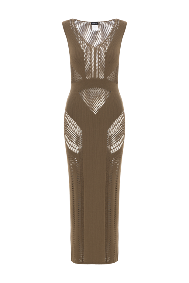 Moeva izzy maxi dress with sheer knit patterns in khaki 188947 - photo 1