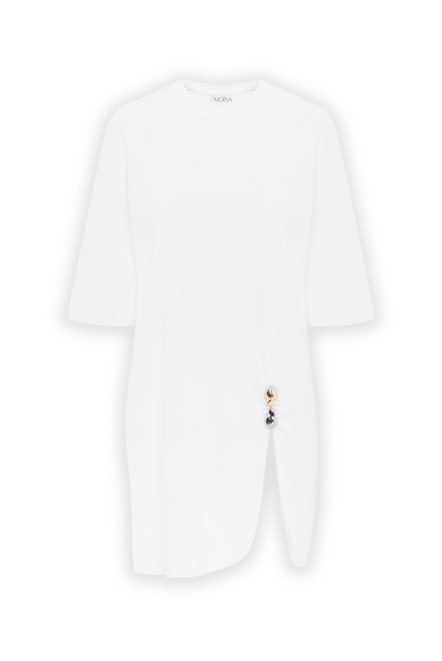 Moeva lavinia white mini dress loose fit with slit 188954 - photo 1