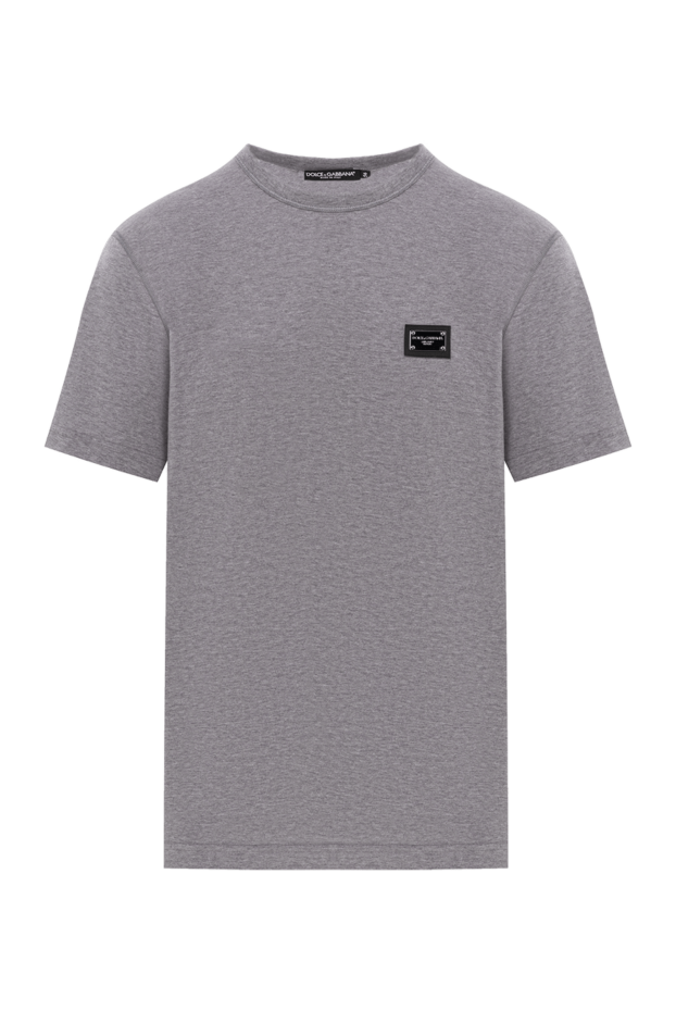 Dolce & Gabbana grey cotton jersey t-shirt with branded metal plate 188975 - photo 1