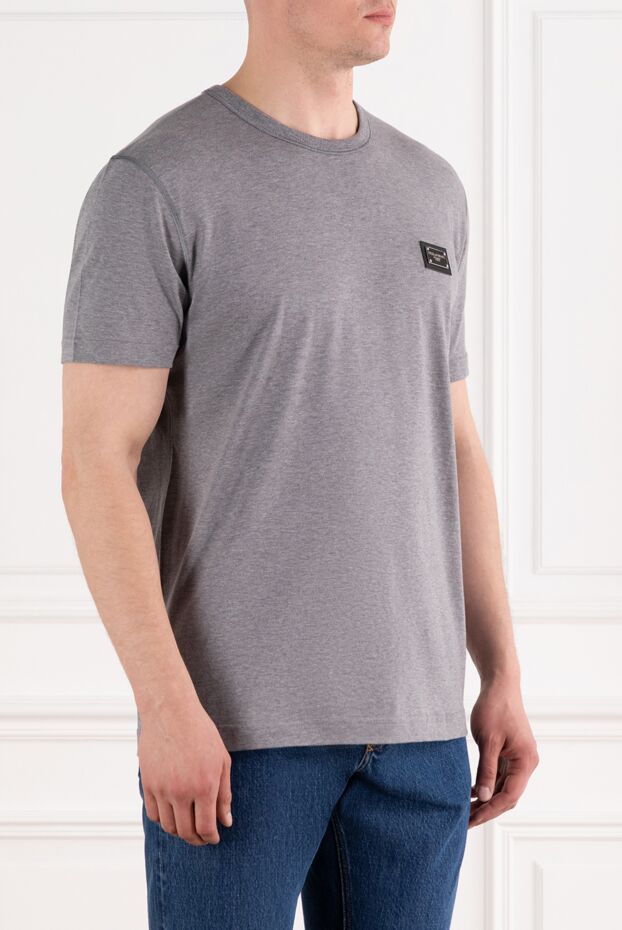 Dolce & Gabbana grey cotton jersey t-shirt with branded metal plate 188975 - photo 3