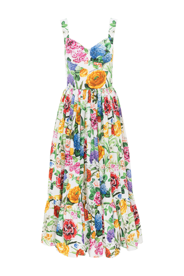 Dolce & Gabbana long cotton poplin bustier dress with floral print white 188995 - photo 1