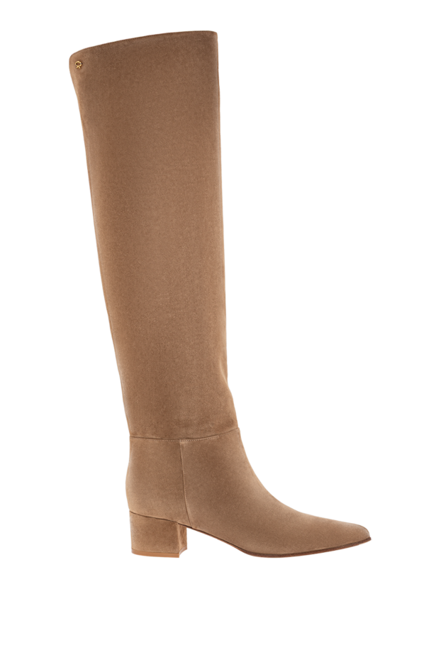 Joelle Boot Дөңгелек аяқты күдері Блокты өкшелі етік Бежевый - фото 1