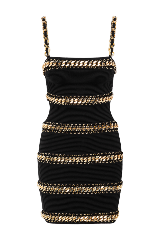 Black dress with straps and gold chain trim - photo 1