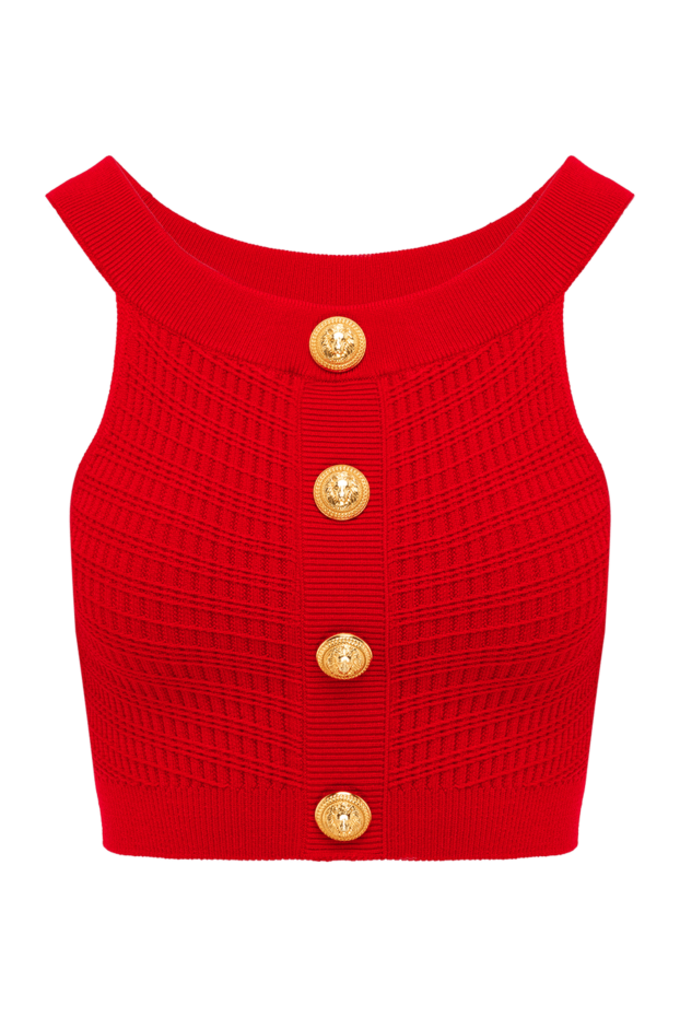 Balmain cropped knit top with red buttons 189030 - photo 1