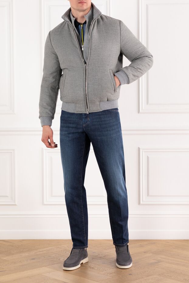 Enrico Mandelli gray short down jacket made of wool and cashmere for men 189093 - photo 2