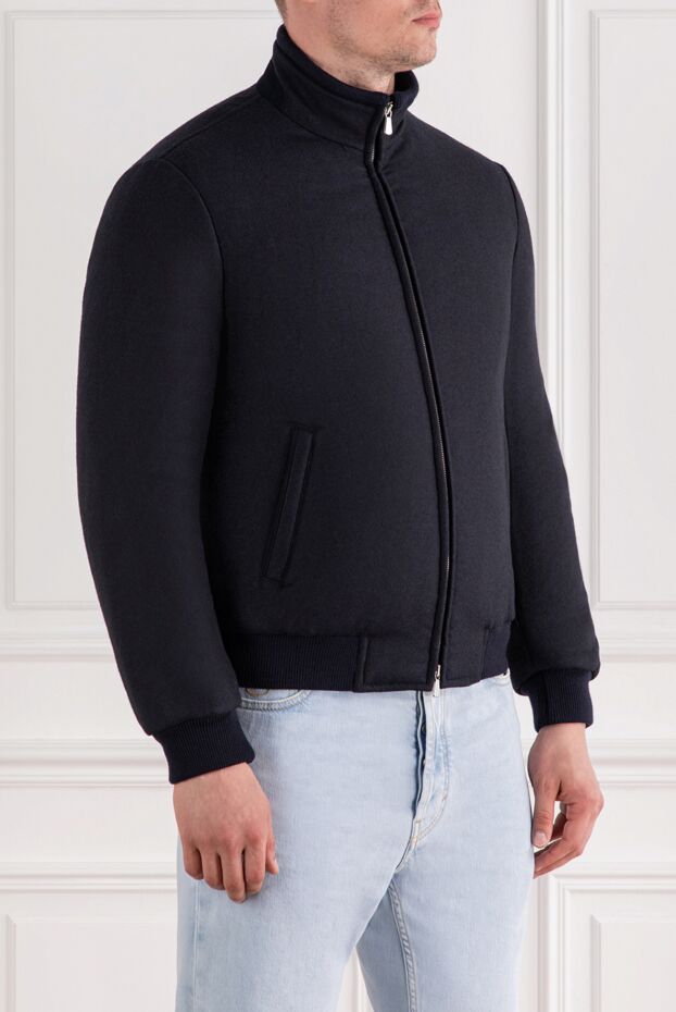Enrico Mandelli blue short down jacket made of wool and cashmere for men 189094 - photo 3