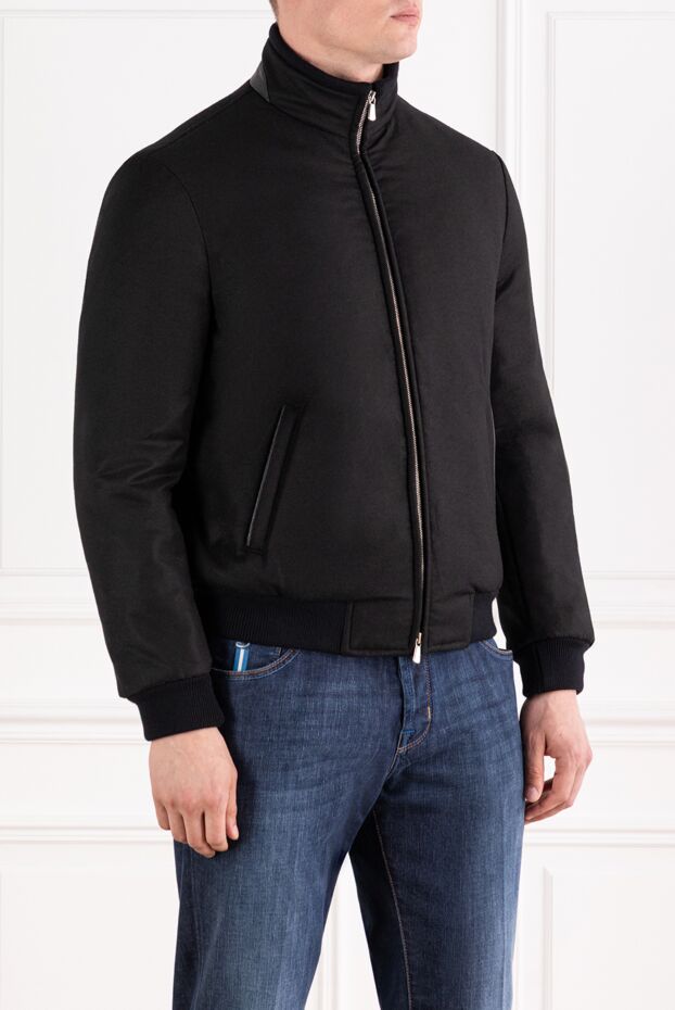 Enrico Mandelli men's short down jacket made of wool and cashmere black 189095 - photo 3