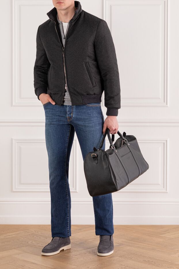 Enrico Mandelli men's short down jacket made of wool and cashmere gray 189096 - photo 2