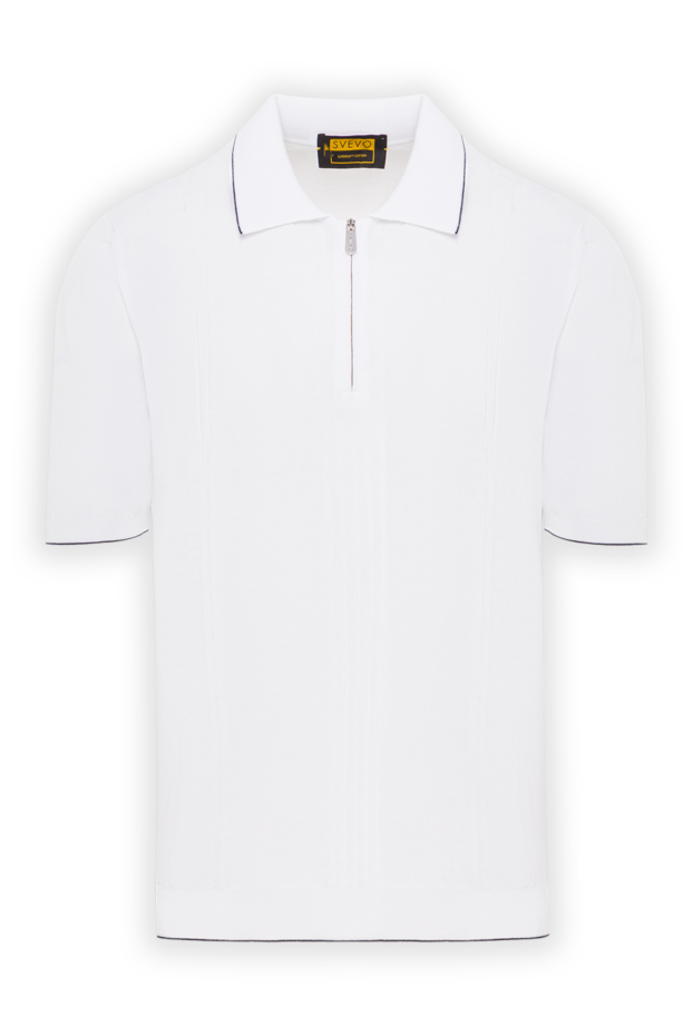 Svevo white cotton polo with black zip trim 189131 - photo 1