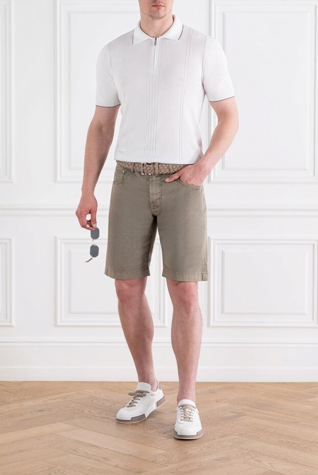 Svevo white cotton polo with black zip trim 189131 - photo 2