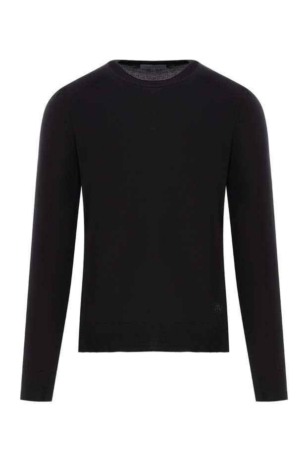Corneliani black wool sweater for men with logo 189140 - photo 1