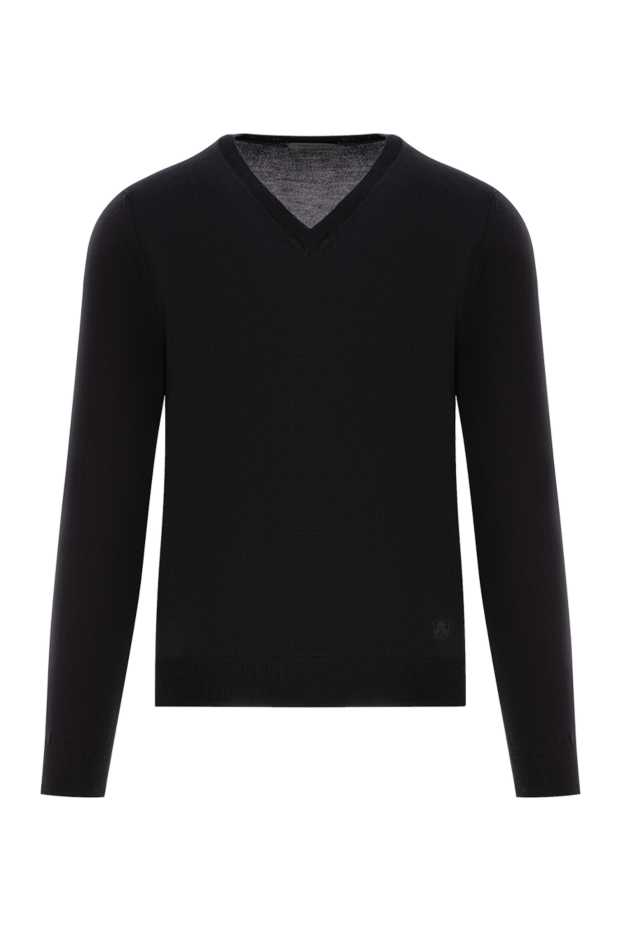 Corneliani black wool jumper with a v-neck for men 189141 - photo 1