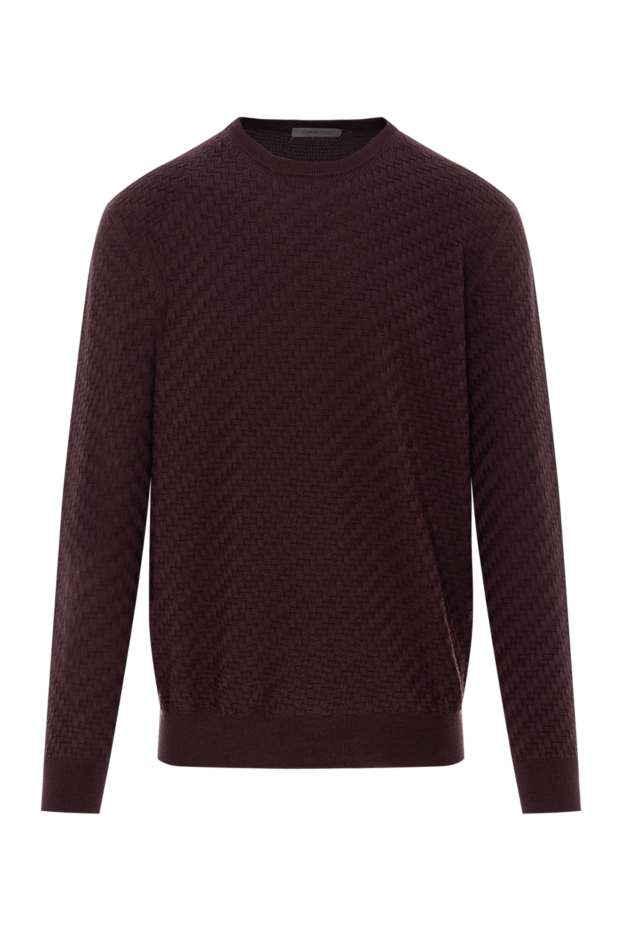 Corneliani men's textured knit wool jumper burgundy 189151 - photo 1