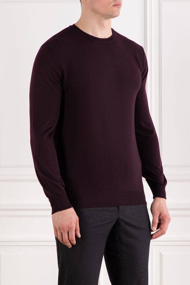 Corneliani textured jumper in a wine shade made of soft jersey
 189156 - photo 3