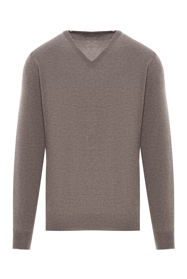 Corneliani beige men's v-neck wool jumper 189157 - photo 1