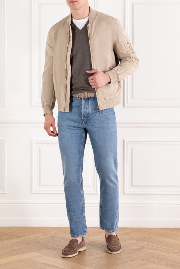 Corneliani beige men's v-neck wool jumper 189157 - photo 2