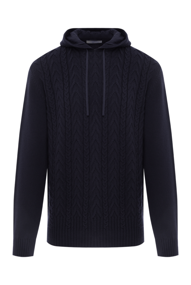 Corneliani тёмно-синий худи из шерсти с рельефной вязкой
189179 - фото 1