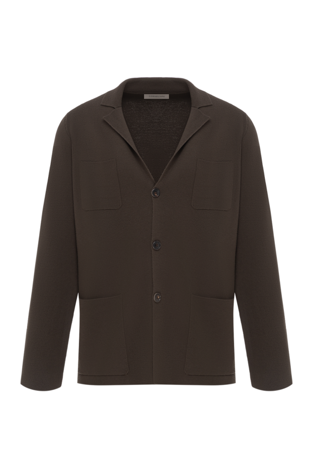 Corneliani men's brown knitted jacket with patch pockets 189181 - photo 1