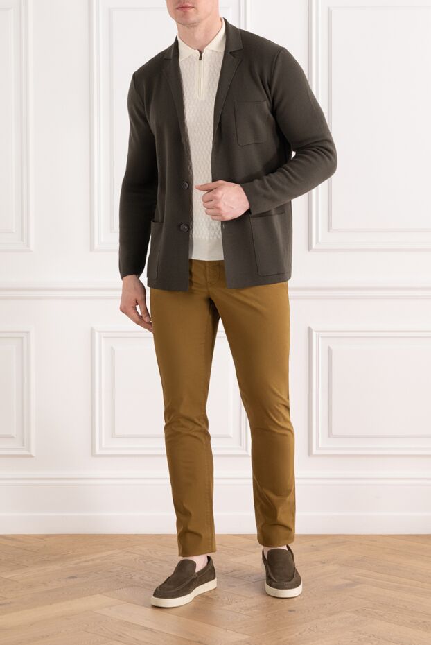 Corneliani men's brown knitted jacket with patch pockets 189181 - photo 2